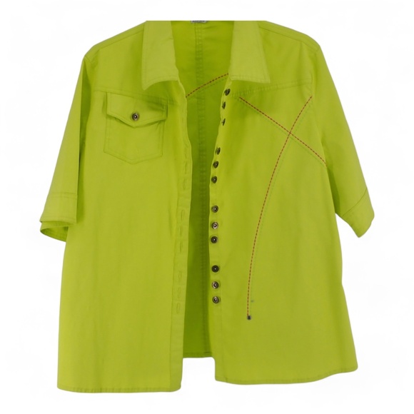 Alain Weiz Classy Retro Green Business Work Blazer Womens Size Large Button Up - Picture 10 of 11